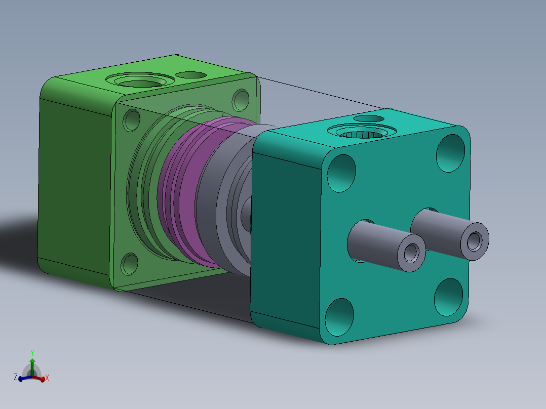 专用气缸（双作用-双侧杆）40x（10x2）x8 mm