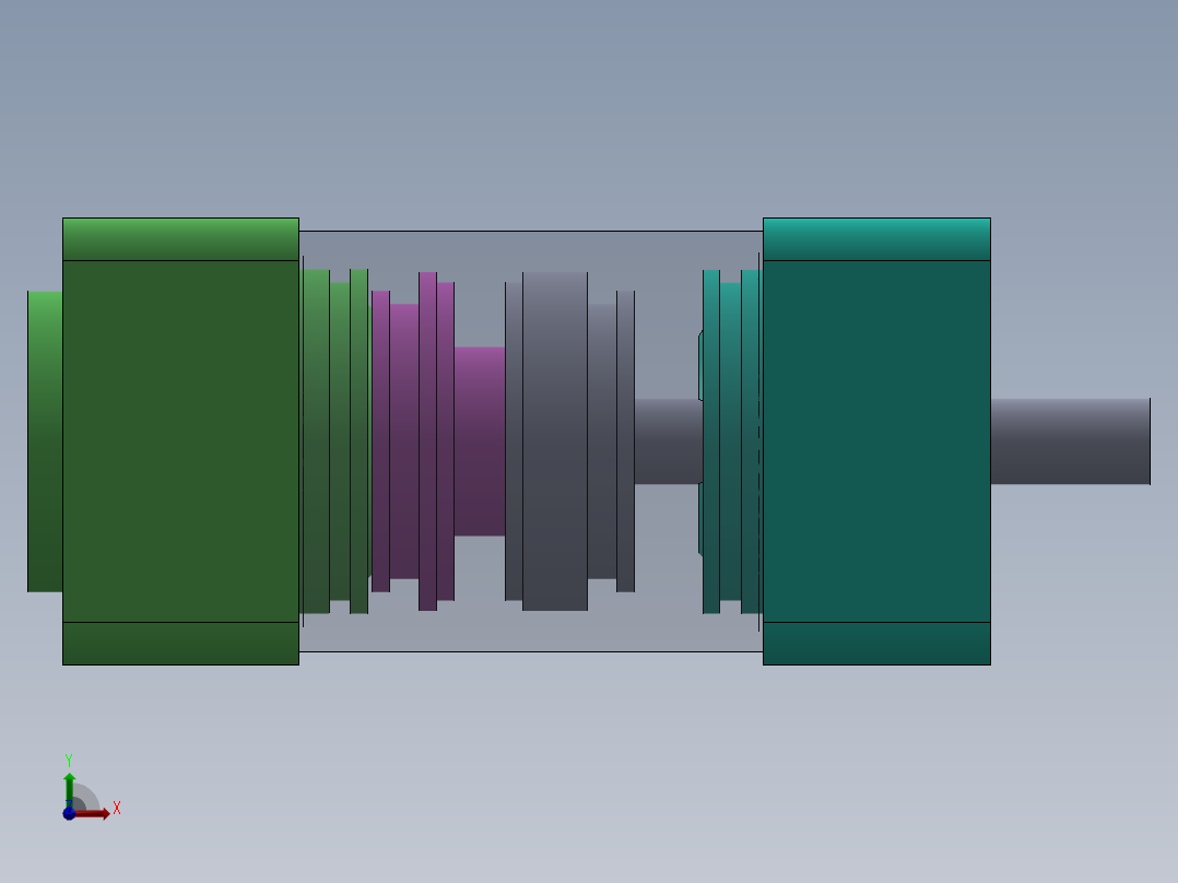 专用气缸（双作用-双侧杆）40x（10x2）x8 mm前视图