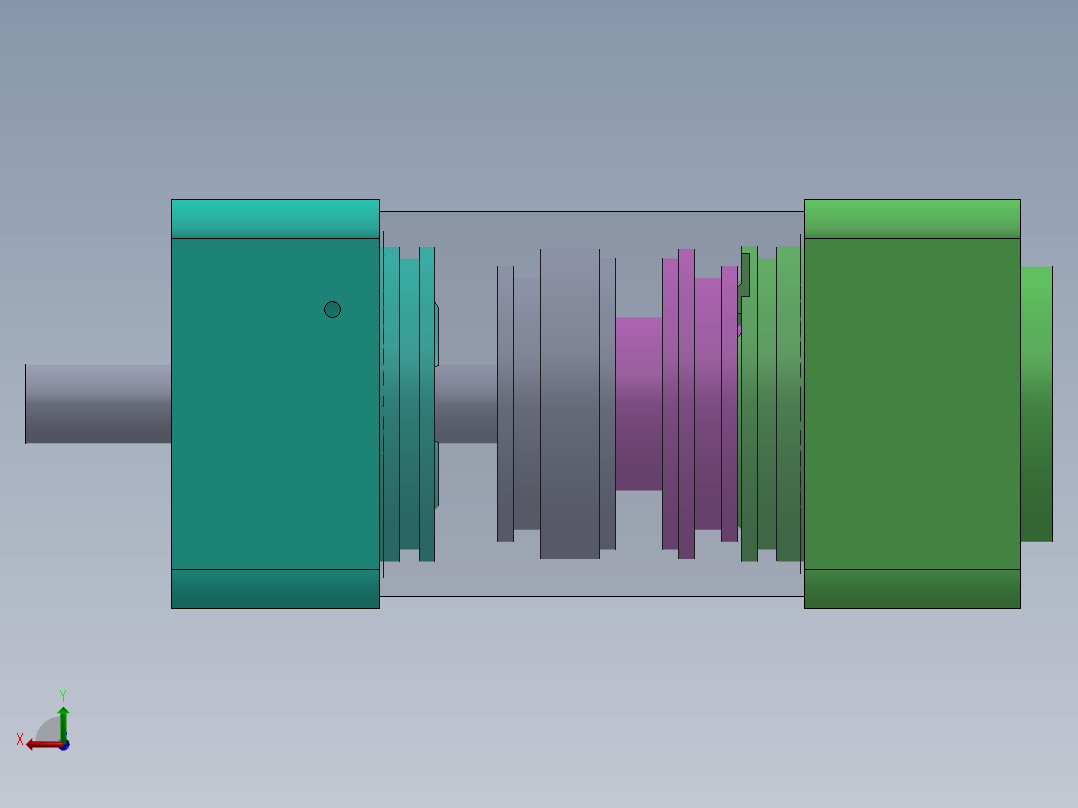 专用气缸（双作用-双侧杆）40x（10x2）x8 mm后视图