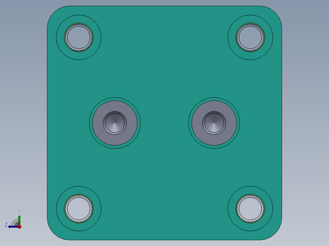 专用气缸（双作用-双侧杆）40x（10x2）x8 mm右视图