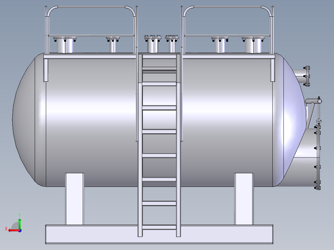 压力容积、卧式压力容器后视图
