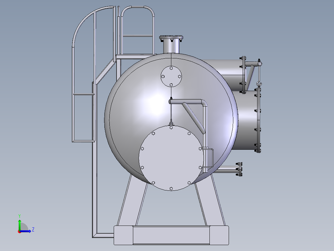 压力容积、卧式压力容器左视图