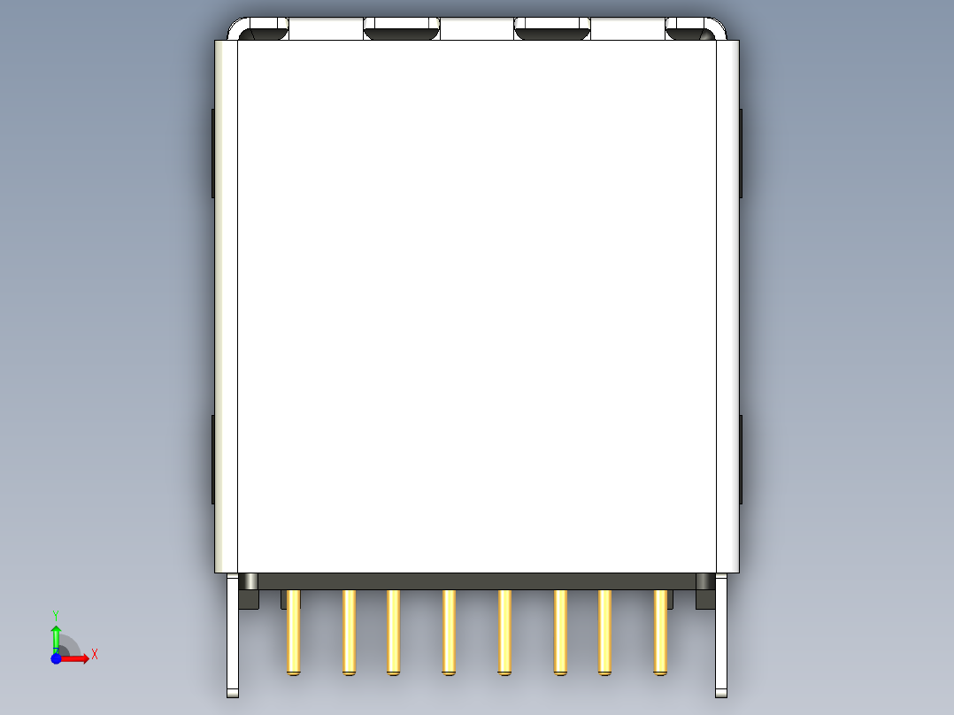 堆叠式 USB-C 连接器前视图