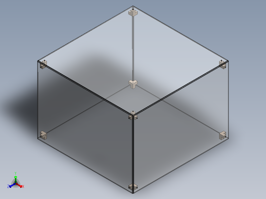 玻璃框正等轴测图