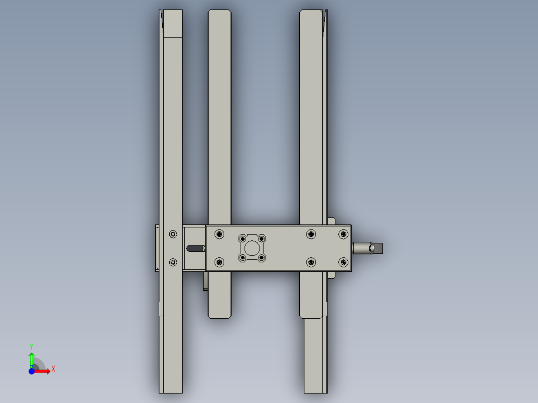 03进料料盒限位组件前视图