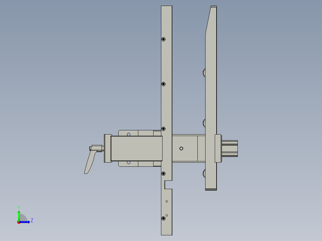 03进料料盒限位组件左视图