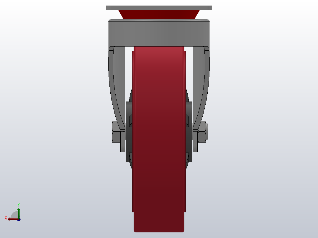 Z01-01-160-404R普通工业轮[Z01-01-200-404R]脚轮后视图