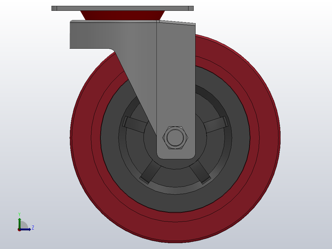 Z01-01-160-404R普通工业轮[Z01-01-200-404R]脚轮左视图
