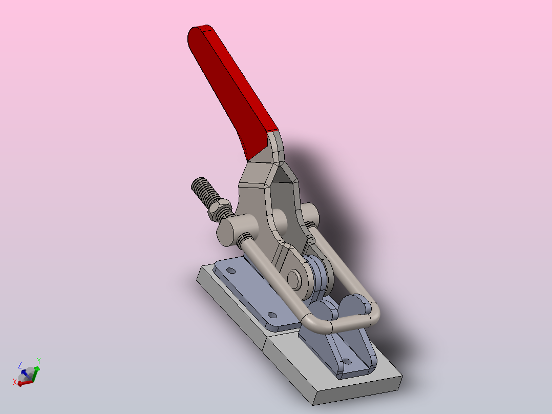 带螺钉的钣金锁夹主视图