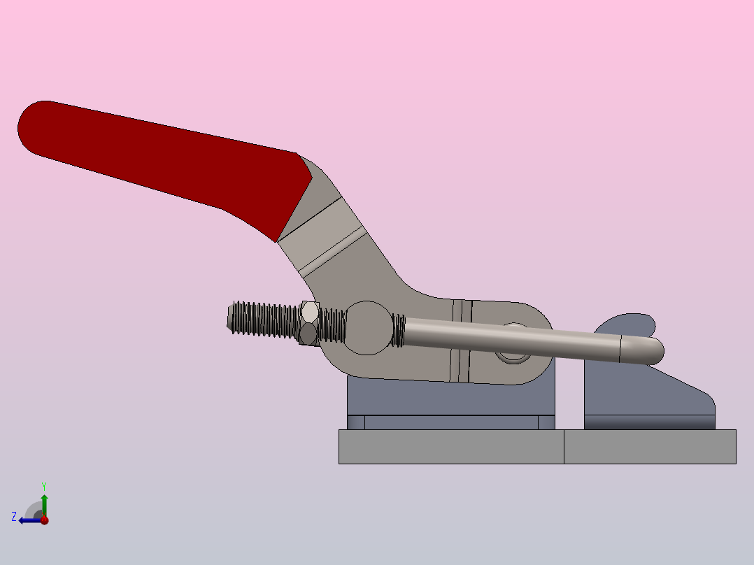 带螺钉的钣金锁夹右视图