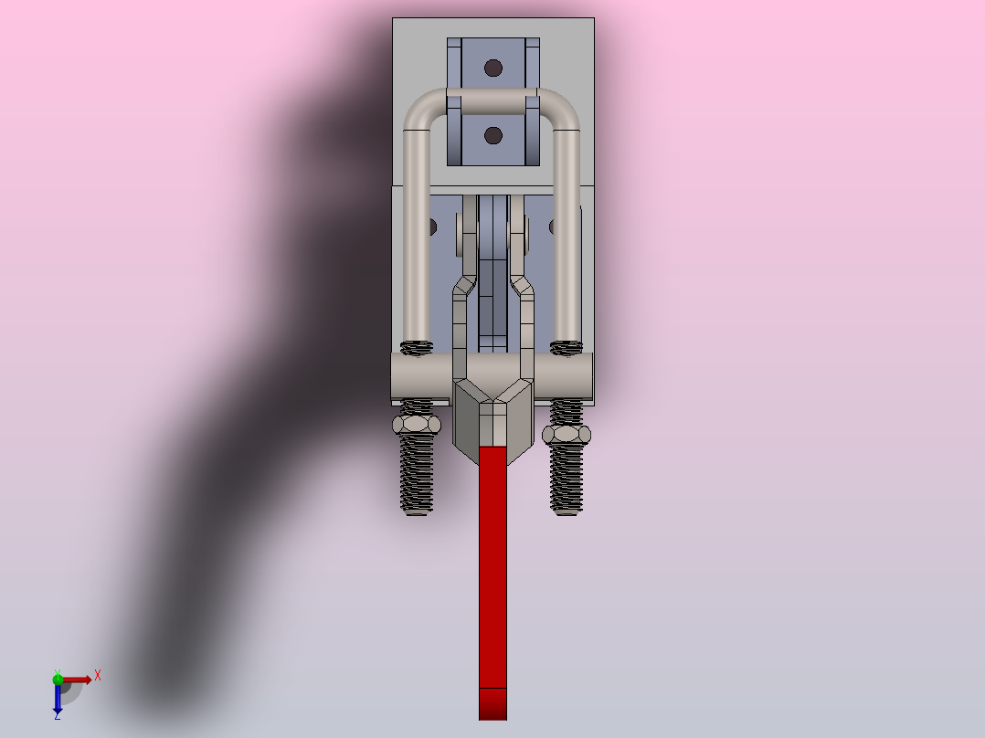 带螺钉的钣金锁夹俯视图