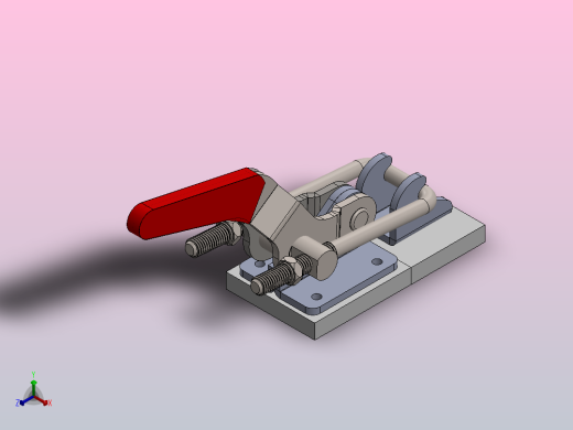 带螺钉的钣金锁夹正等轴测缩略图