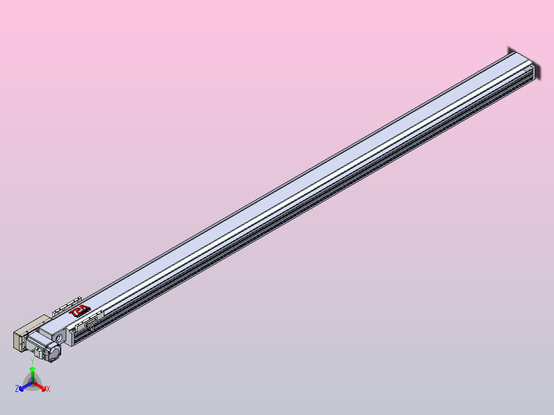 皮带直线轴半封闭可选导轨TPA-HNB-120D-110-L2000-ML-Y-P40-N3主视图