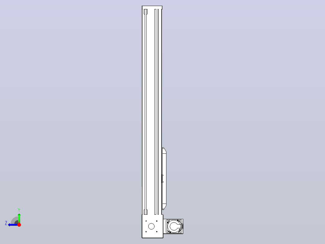 伺服电机集成皮带传动直线执行器TPA-OCB-140-256-L650-RU-P75-N3右视图