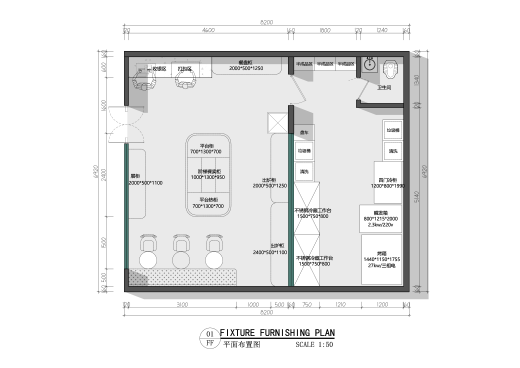 烘焙面包蛋糕平面布置图_施工图缩略图