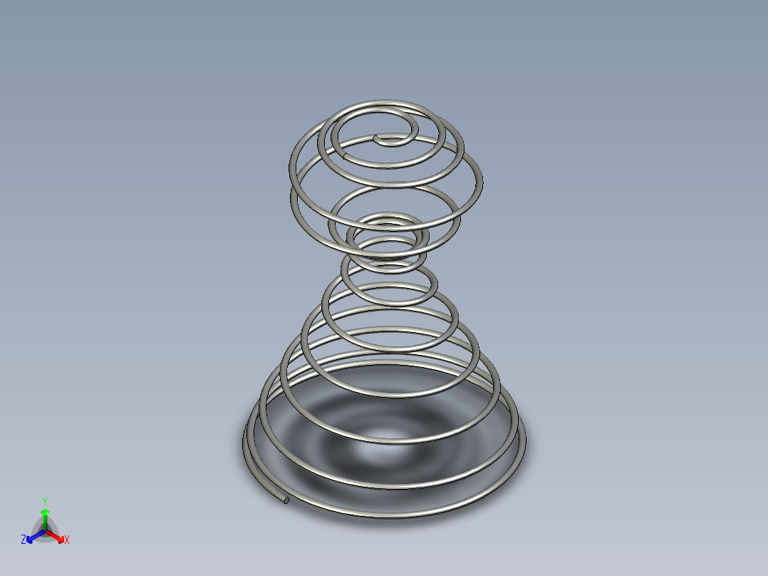 solidworks塔式 弹簧设计正等轴测图