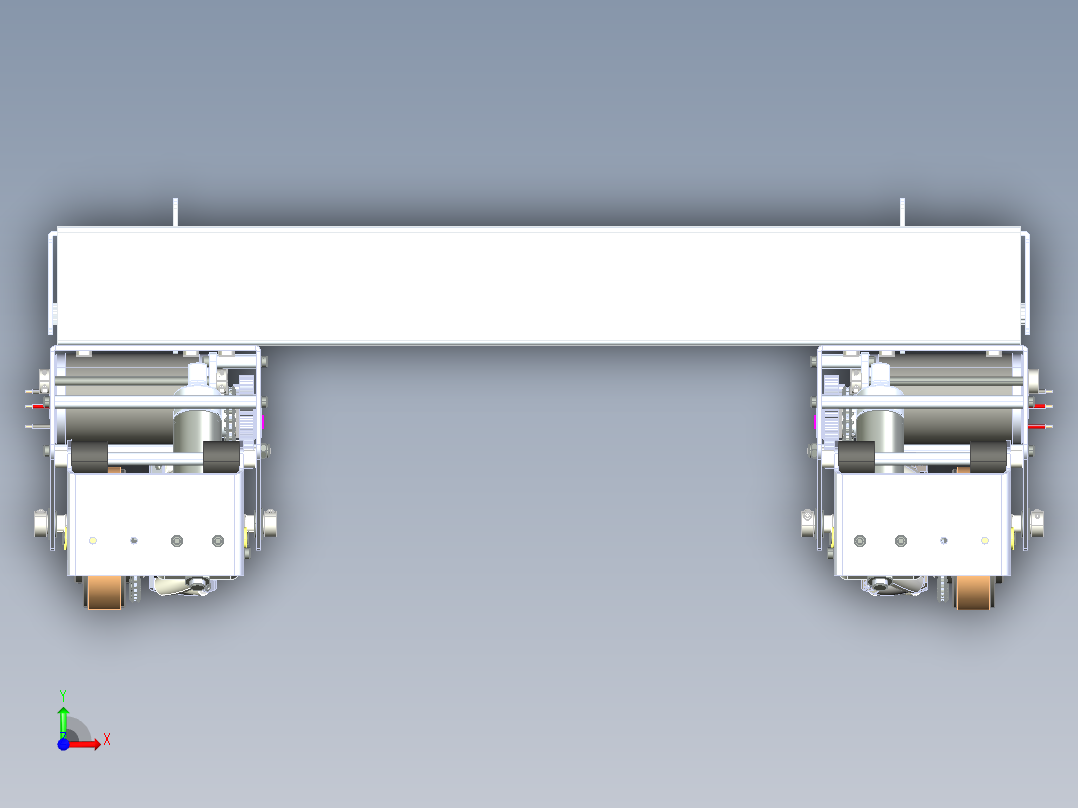 麦克拉姆轮——定向轮转化驱动底盘前视图