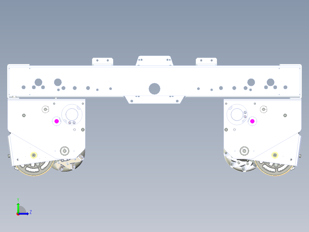 麦克拉姆轮——定向轮转化驱动底盘左视图