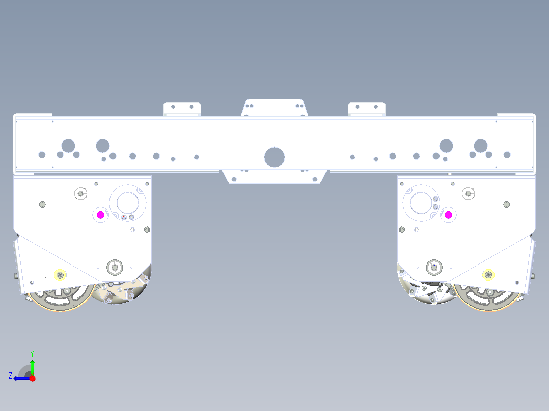 麦克拉姆轮——定向轮转化驱动底盘右视图