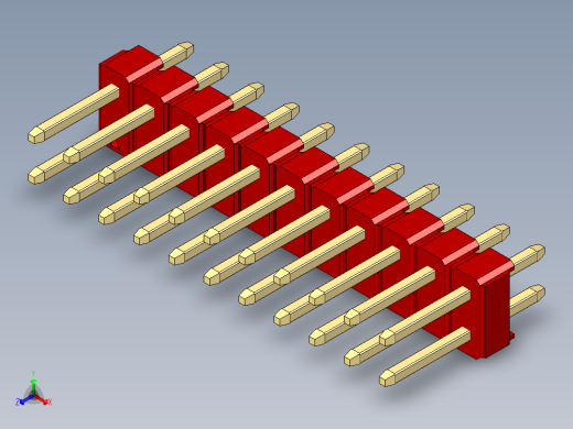 彩色公头100mil（2.54mm）系列-DS1021_red_2x11p_100mil_Type1_rev1.0