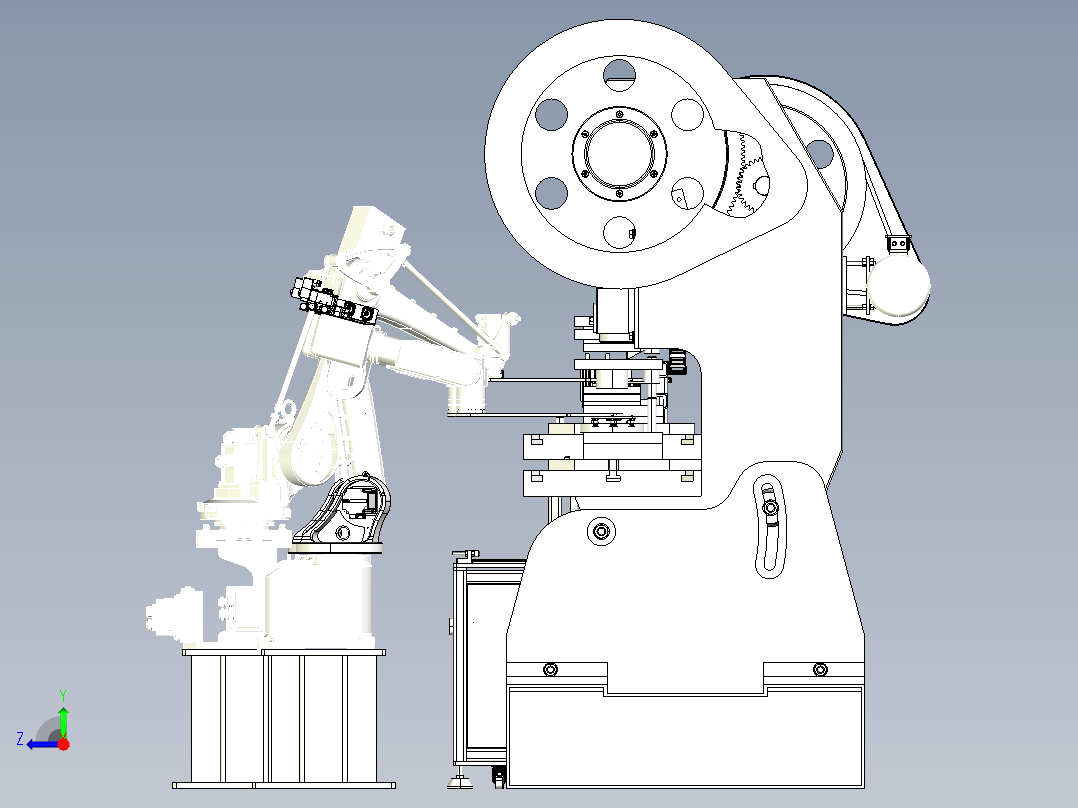 自动化冲压连线右视图