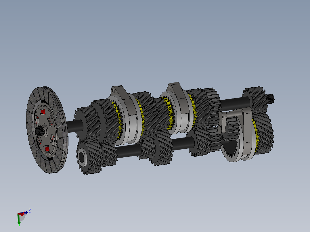手动变速箱内部齿轮结构