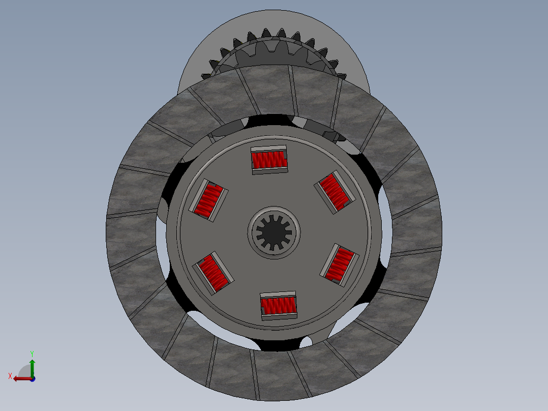 手动变速箱内部齿轮结构后视图