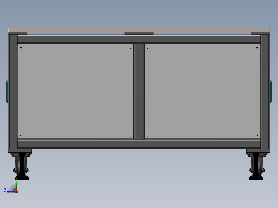 方通机架 多门机架配件类 可编辑关联变更尺寸右视图