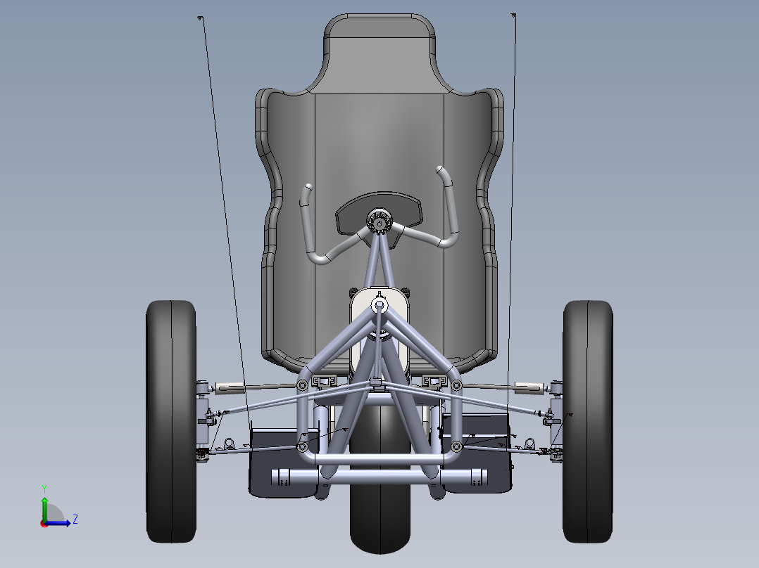 三轮自行车设计（三轮车设计）--sw左视图