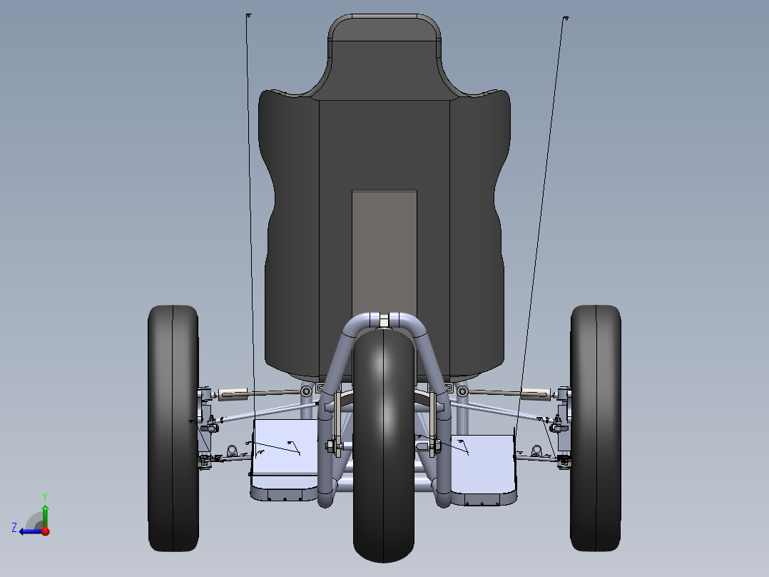 三轮自行车设计（三轮车设计）--sw右视图