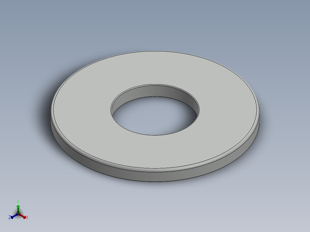 紧固件-0.8750 Flat Washer正等轴测图
