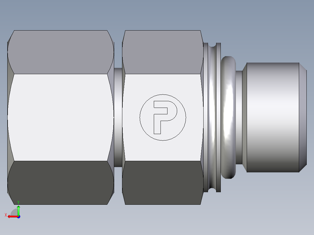 卡套式工业通用硬管接头EO_Swivel_connector_EGEO10SMCF后视图