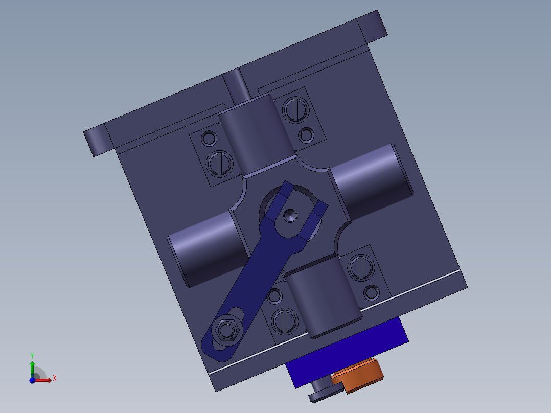 C21750-十字轴机械加工工艺规程及钻φ8孔夹具设计含三维二维说明书前视图