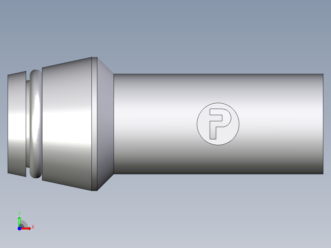 卡套式工业通用硬管接头EO_Weld_nipple__orbital__SKA12X2ORB71前视图