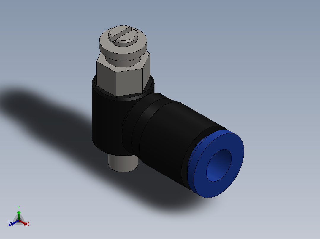 Ø6 x M5 - CONTROLE DE FLUXO 90° BANJO (C0K510605)正等轴测图