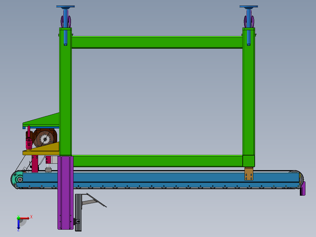同步带皮带机（具有皮带清扫装置）sw18可编辑俯视图