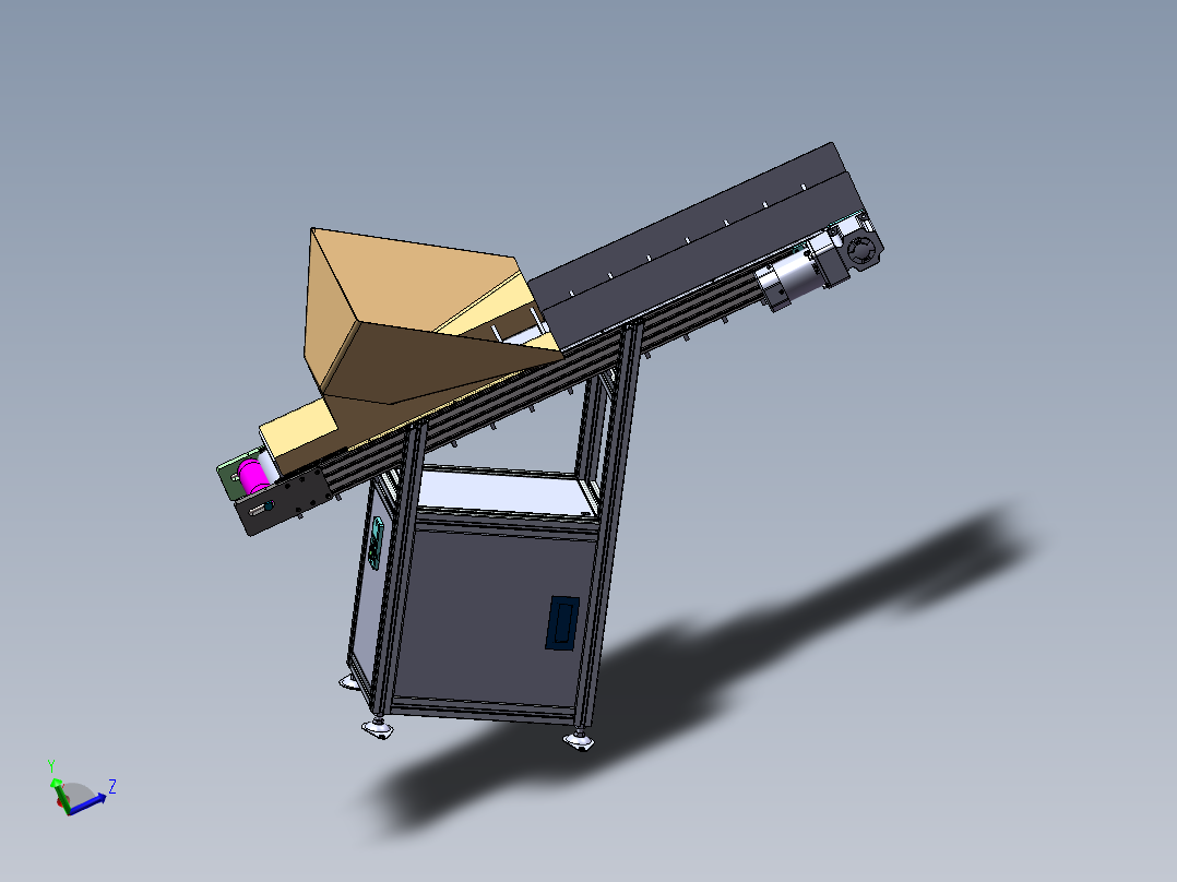 D005平皮带爬坡机提升运输机sw18可编辑