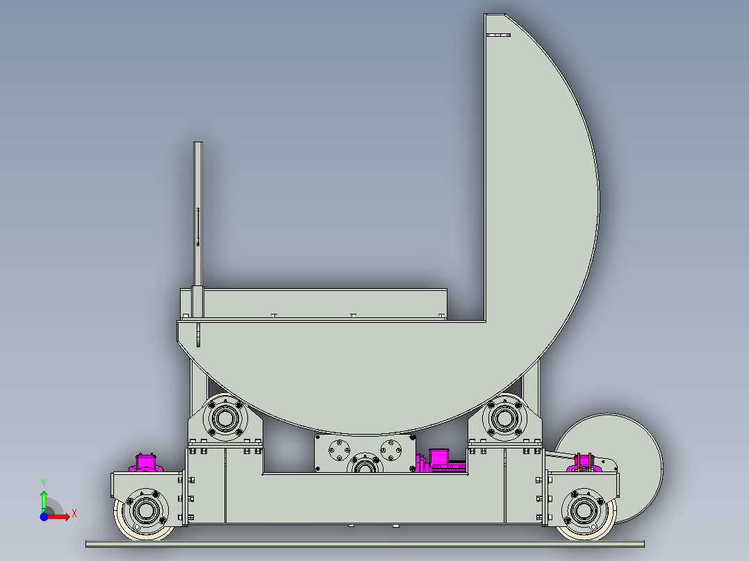 带转运车的卷材翻转机 20T前视图