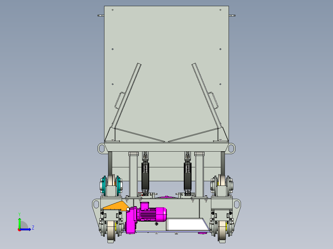 带转运车的卷材翻转机 20T左视图