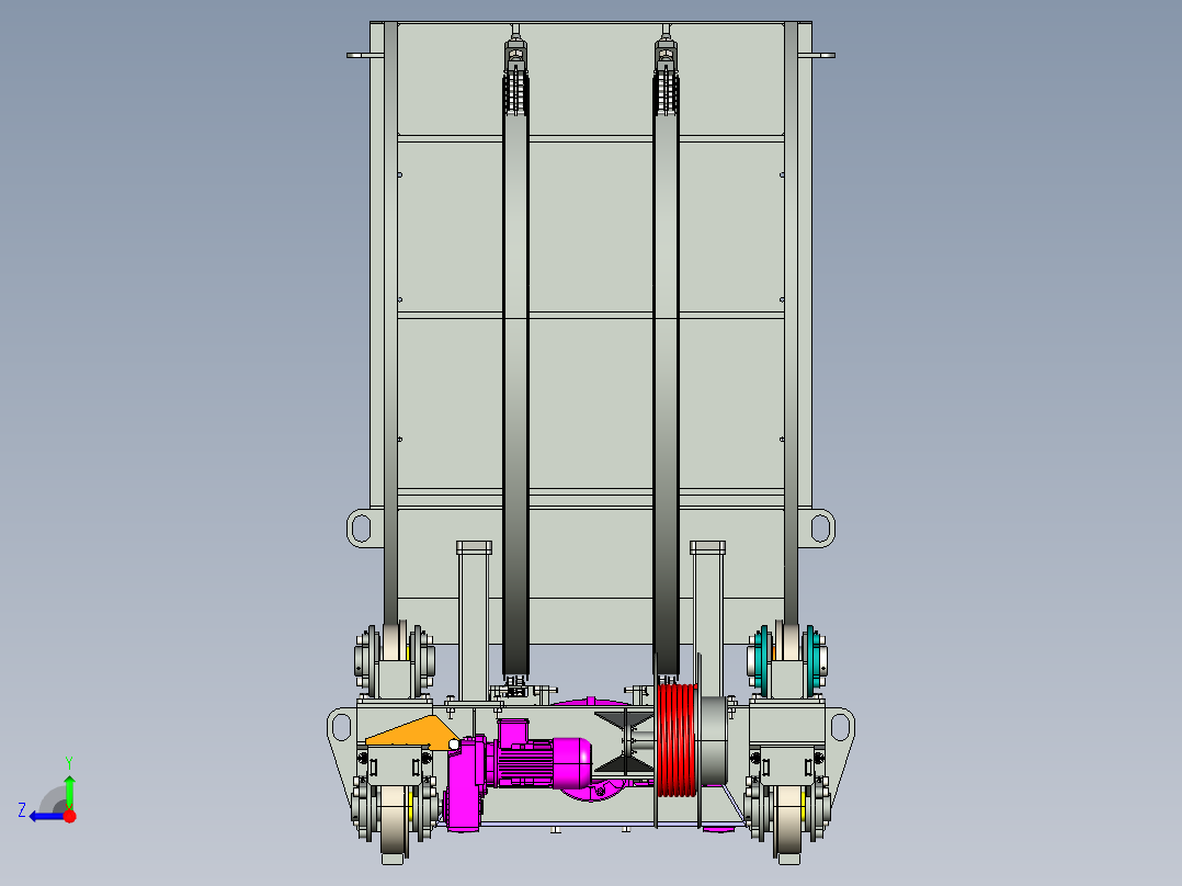 带转运车的卷材翻转机 20T右视图