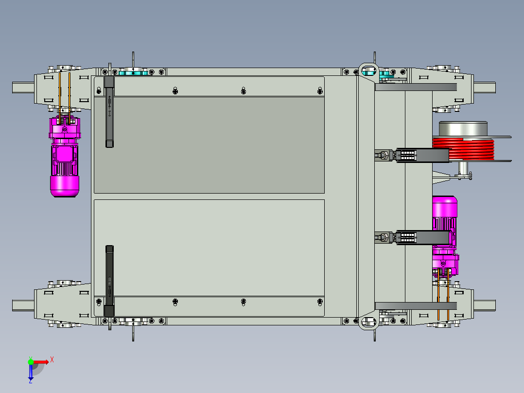 带转运车的卷材翻转机 20T俯视图