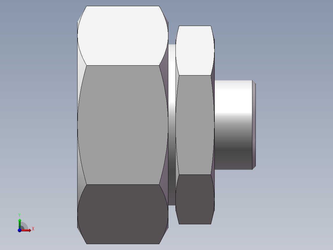 直通变径接头、2C-26-52前视图