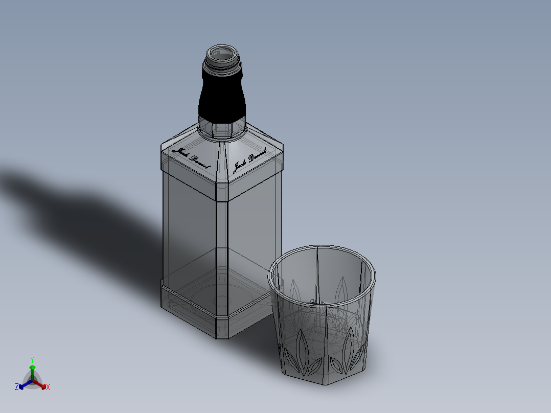 玻璃器子、杯子(26)正等轴测图