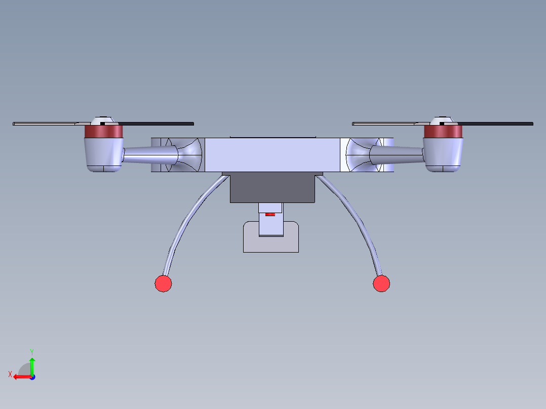 四旋翼无人机后视图