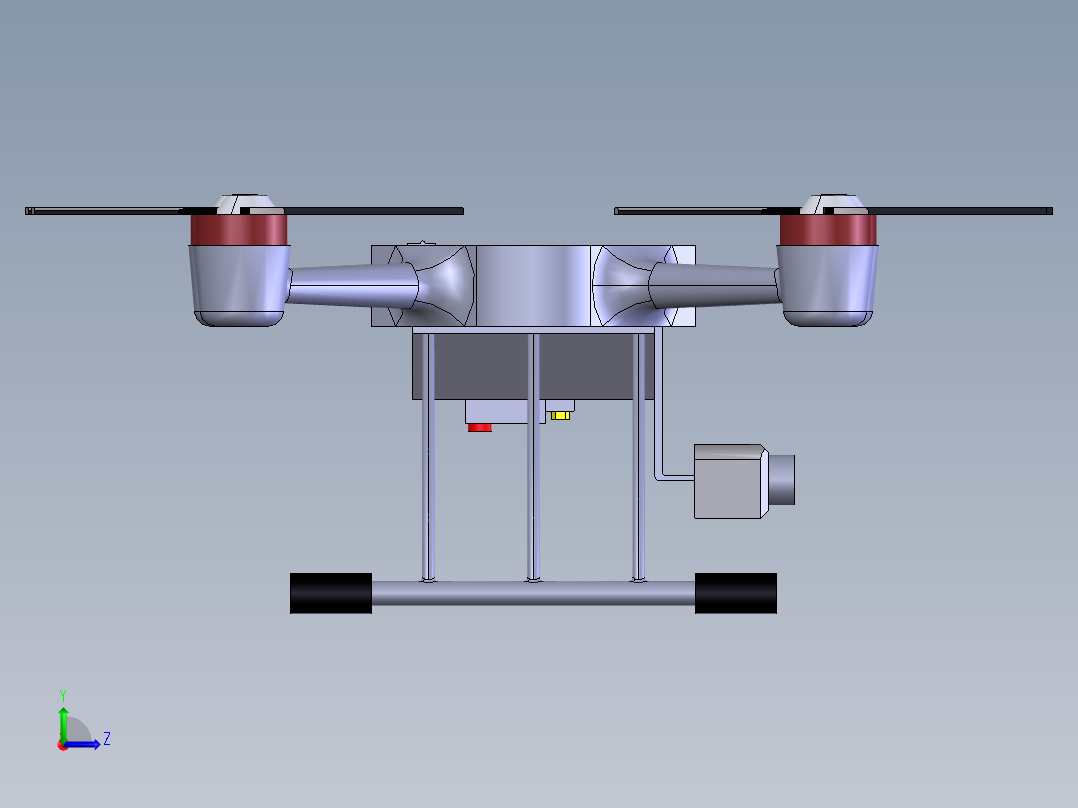 四旋翼无人机左视图