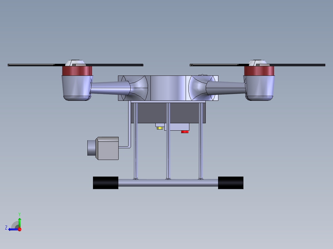 四旋翼无人机右视图
