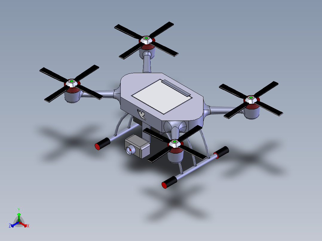 四旋翼无人机正等轴测图