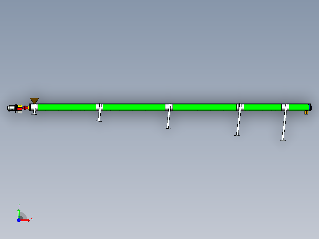螺旋输送机的设计含proe三维及8张CAD图前视图