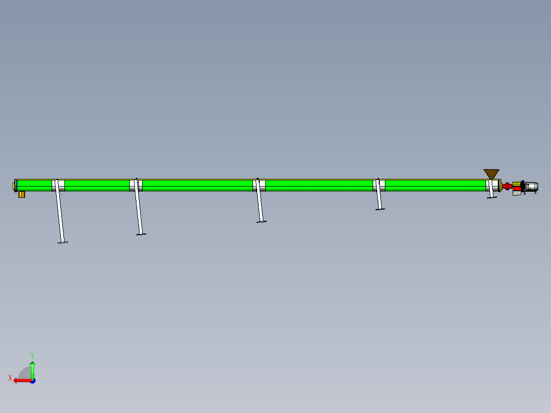 螺旋输送机的设计含proe三维及8张CAD图后视图