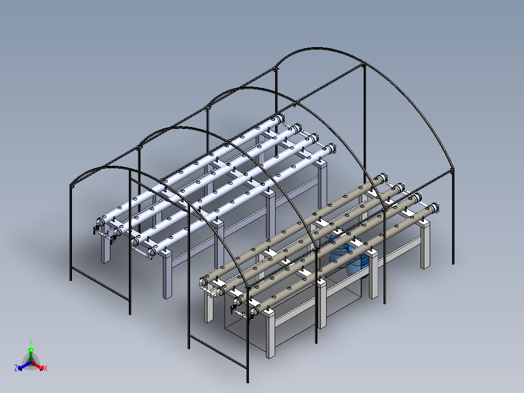 水培温室正等轴测图